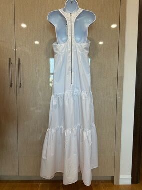 NWT ASOS White Tiered Midi Dress Elegant Cotton